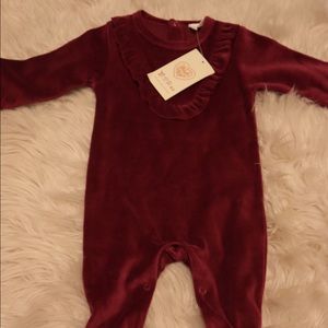 Made with love velour plum footie
